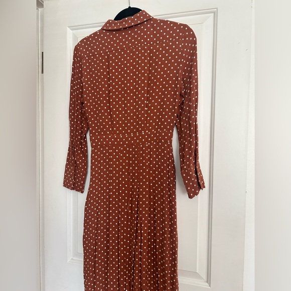Topshop Rust Dress with Polka Dots - Picture 6 of 9